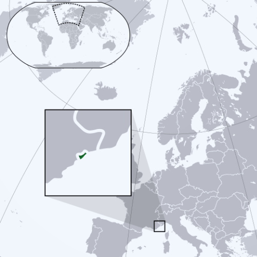 Pictorial representation of big size map of Monaco in the world map