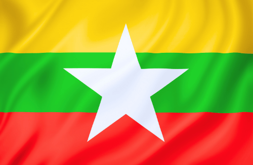 Image illustrating the big size flag of Myanmar