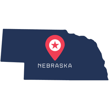 Pictorial representation of map of Nebraska