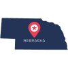 Pictorial representation of the map of Nebraska