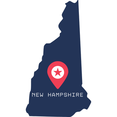 Pictorial representation of map of New Hampshire