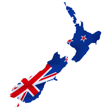 Pictorial representation of map of New Zealand