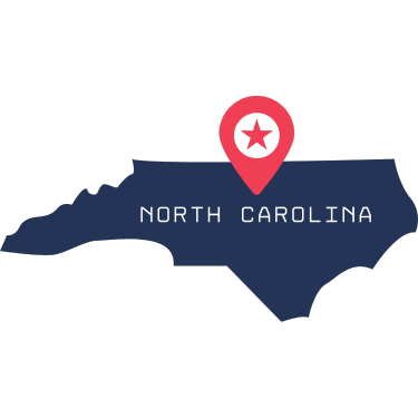 Pictorial representation of map of North Carolina