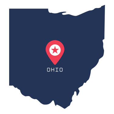 Pictorial representation of map of Ohio