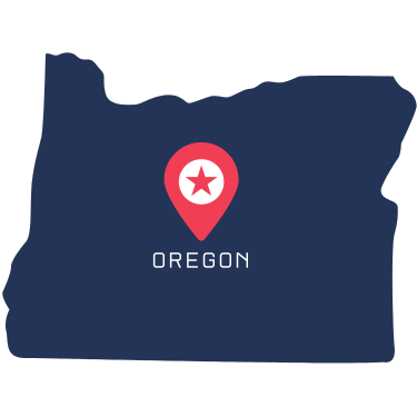 Pictorial representation of map of Oregon