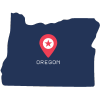 Pictorial representation of the map of Oregon