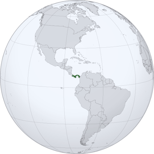 Pictorial representation of big size map of Panama in the world map