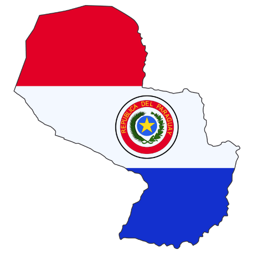 Pictorial representation of big size map of Paraguay