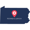 Pictorial representation of the map of Pennsylvania