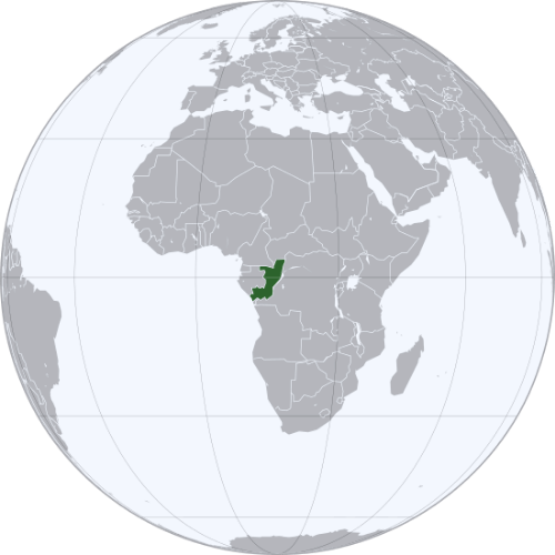 Pictorial representation of big size map of Republic of the Congo in the world map