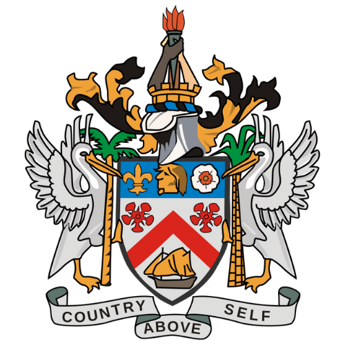 Image showing the big size coat of arms or embelem of Saint Kitts and Nevis