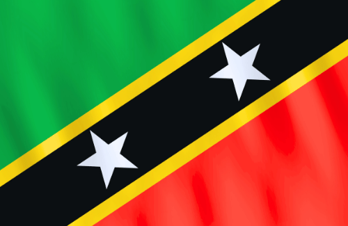 Image illustrating the big size flag of Saint Kitts and Nevis