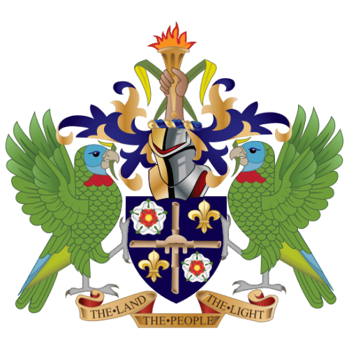 Image showing the big size coat of arms or embelem of Saint Lucia