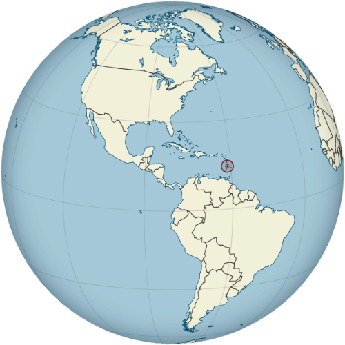 Pictorial representation of big size map of Saint Lucia in the world map