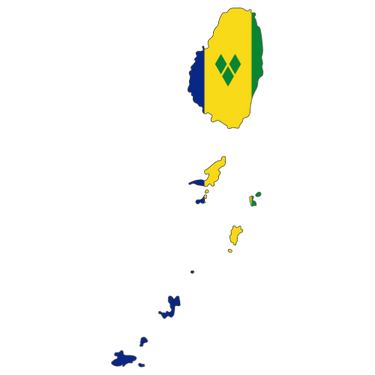 Pictorial representation of map of Saint Vincent and the Grenadines