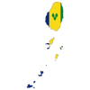 Pictorial representation of map of Saint Vincent and the Grenadines