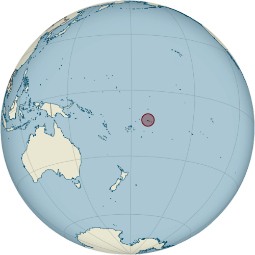 Pictorial representation of big size map of Samoa in the world map