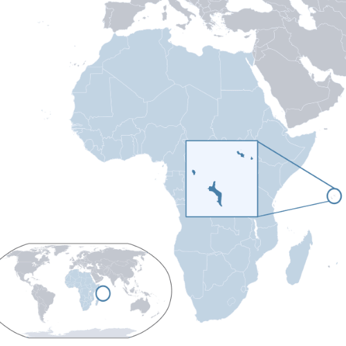 Pictorial representation of the map of Seychelles in the world map