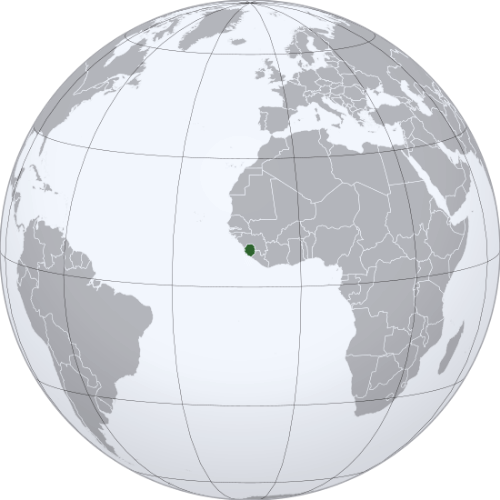 Pictorial representation of big size map of Sierra Leone in the world map