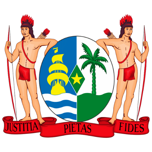 Image showing the big size coat of arms or embelem of Suriname