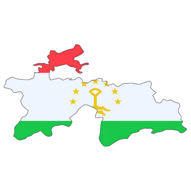 Pictorial representation of map of Tajikistan