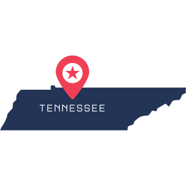 Pictorial representation of the map of Tennessee