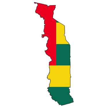 Pictorial representation of map of Togo