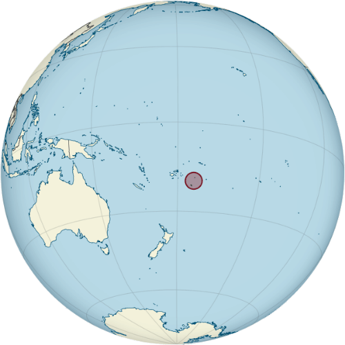 Pictorial representation of the map of Tonga in the world map