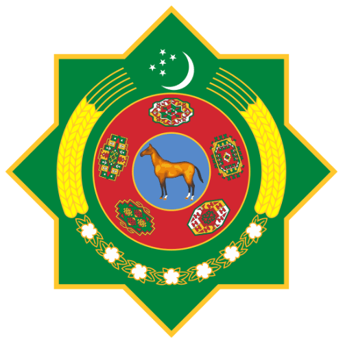 Image showing the big size coat of arms or embelem of Turkmenistan