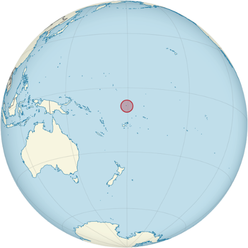 Pictorial representation of the map of Tuvalu in the world map