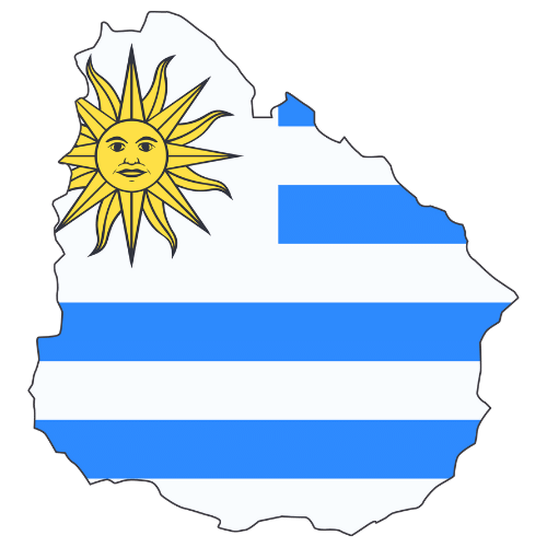 Pictorial representation of big size map of Uruguay