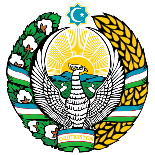 Image showing the big size coat of arms or embelem of Uzbekistan