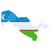 Pictorial representation of map of Uzbekistan