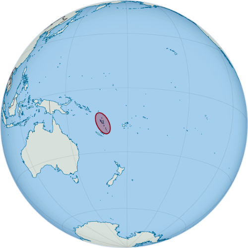 Pictorial representation of big size map of Vanuatu in the world map