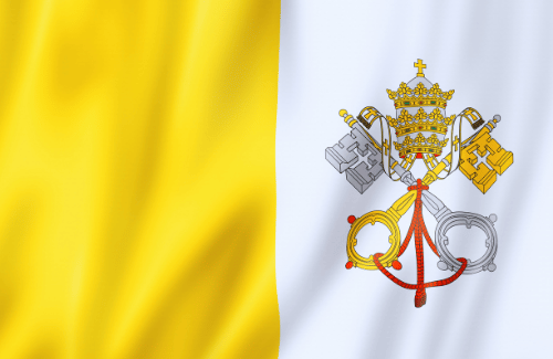 Image illustrating the big size flag of Vatican City