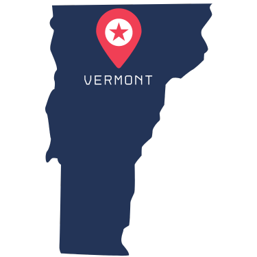 Pictorial representation of map of Vermont