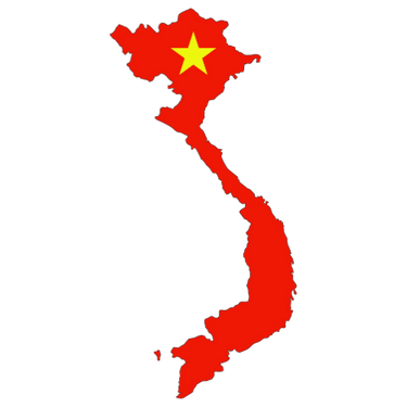 Pictorial representation of map of Vietnam