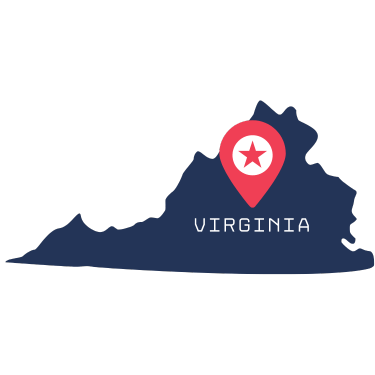 Pictorial representation of map of Virginia