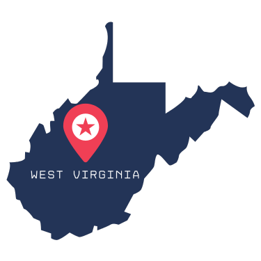 Pictorial representation of the map of West Virginia