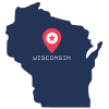 Pictorial representation of the map of Wisconsin