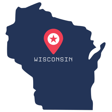 Pictorial representation of the map of Wisconsin