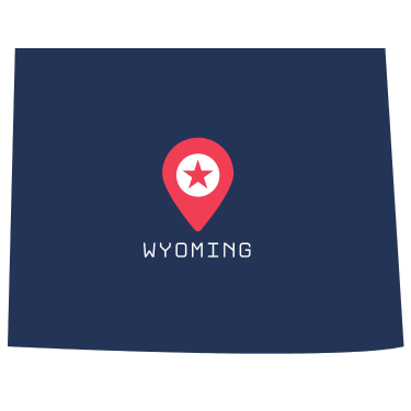 Pictorial representation of the map of Wyoming